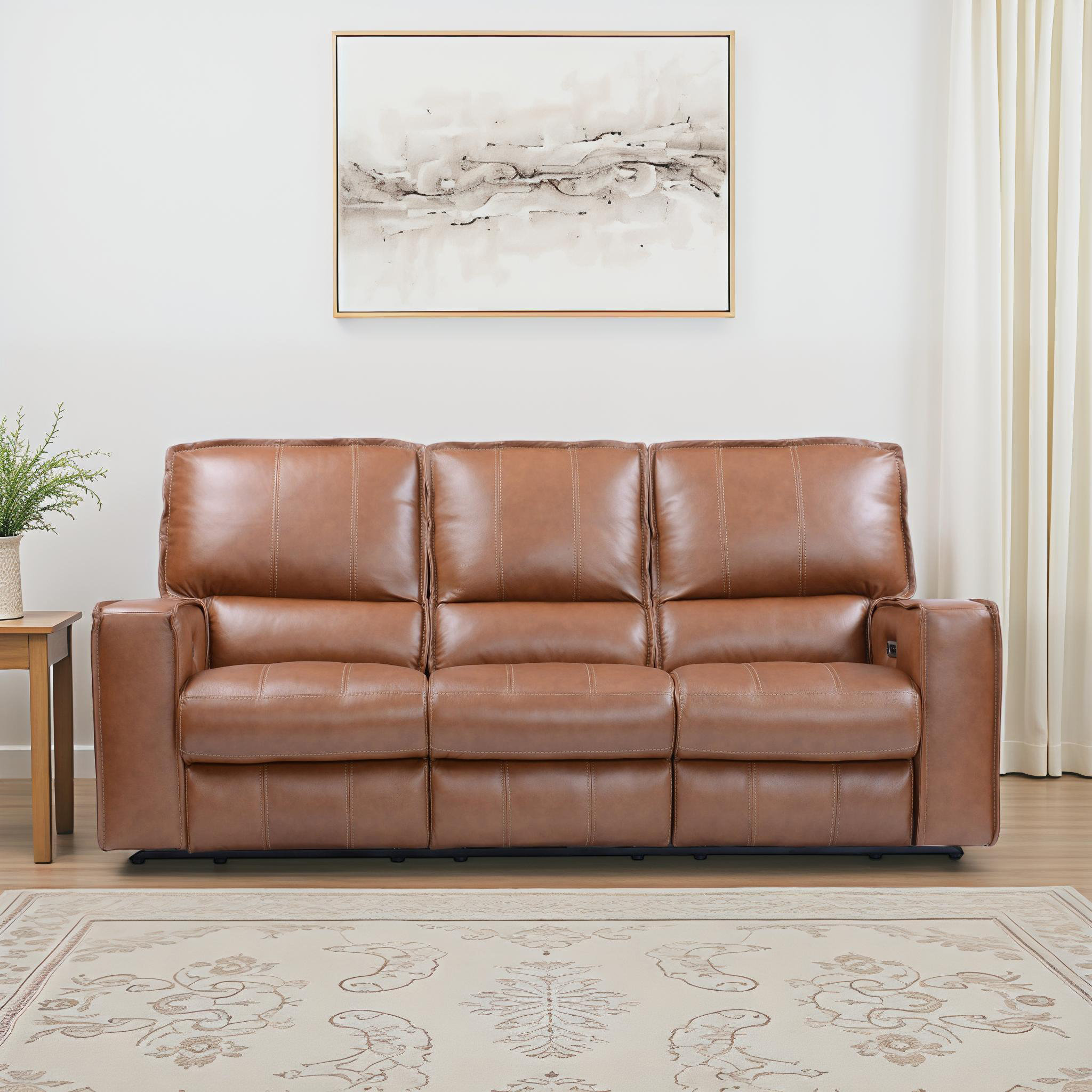 Wade Logan® Azyah 86'' Wide Genuine Leather Reclining Sofa